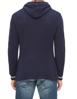 Cotton Jersey Detachable Hood Zip Blazer