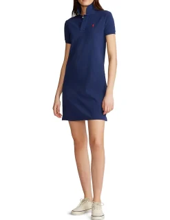 COTTON MESH POLO DRESS