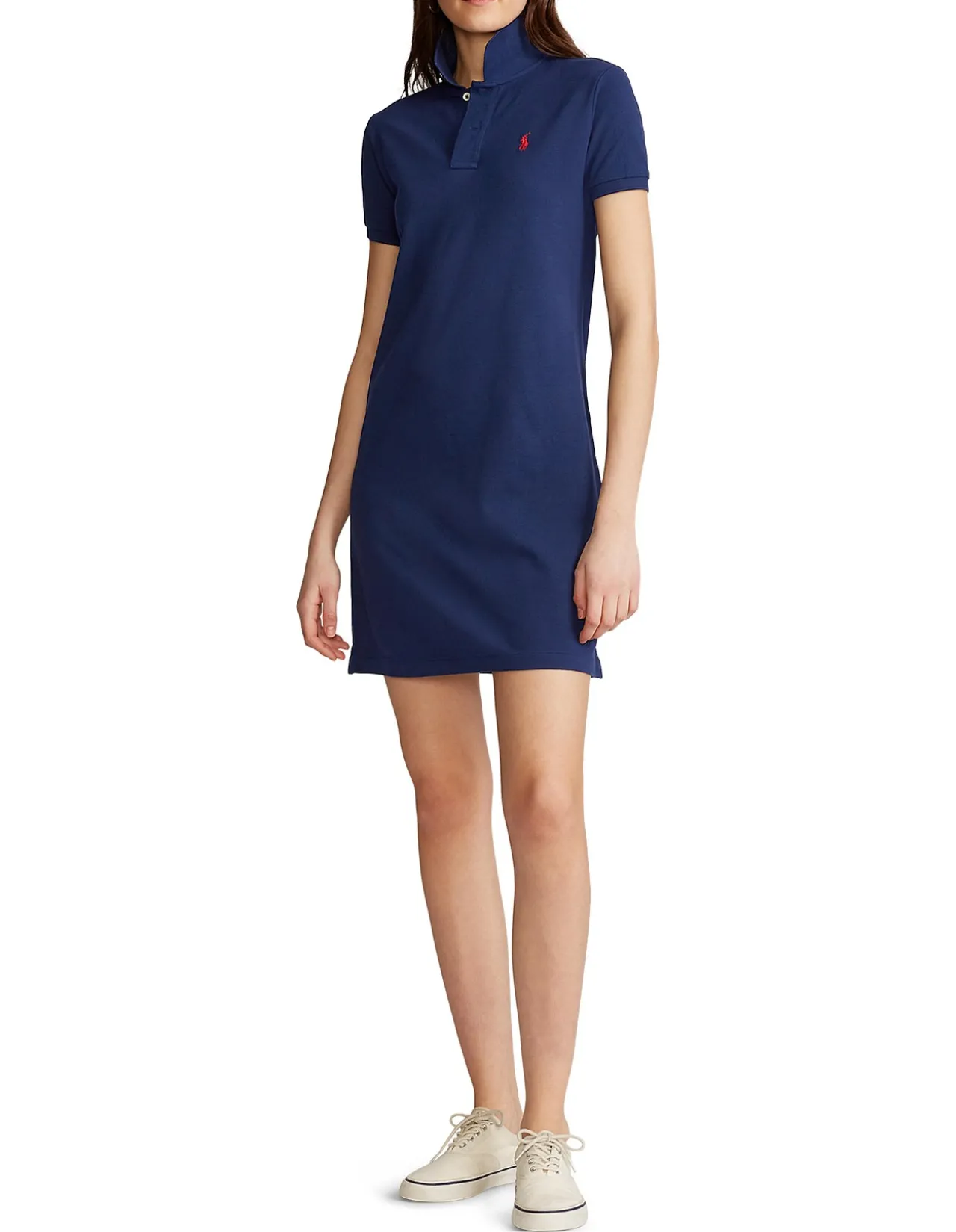 COTTON MESH POLO DRESS