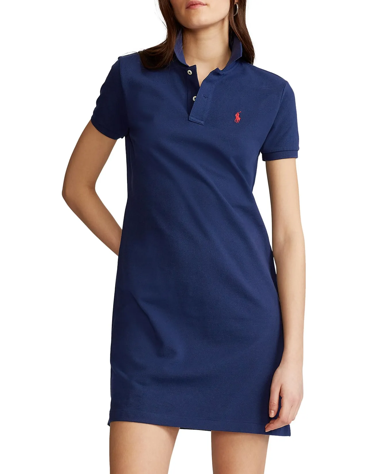 COTTON MESH POLO DRESS