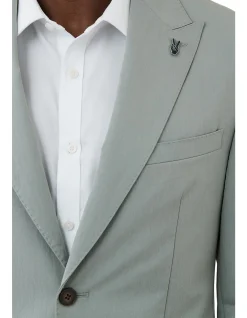 COTTON/NYLON PEAK LAPEL JACKET