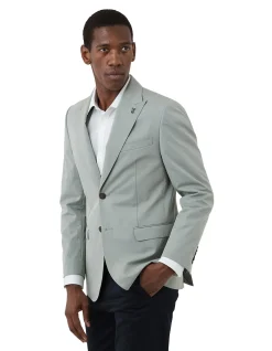 COTTON/NYLON PEAK LAPEL JACKET