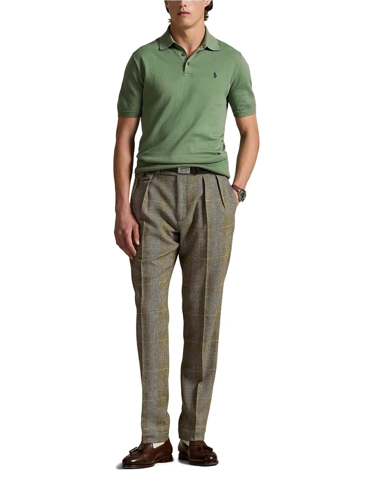 Cotton Polo-Collar Sweater