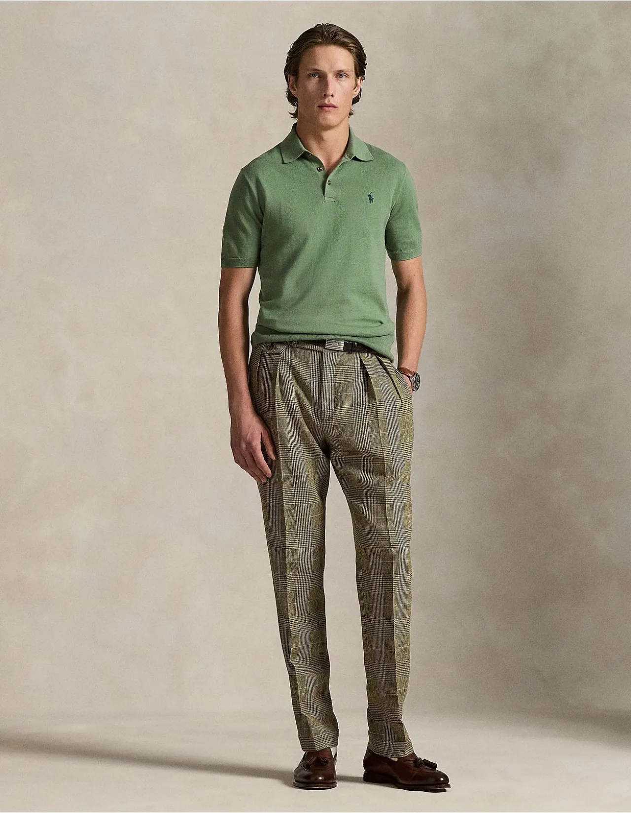Cotton Polo-Collar Sweater