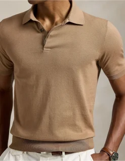 Cotton Polo-Collar Sweater