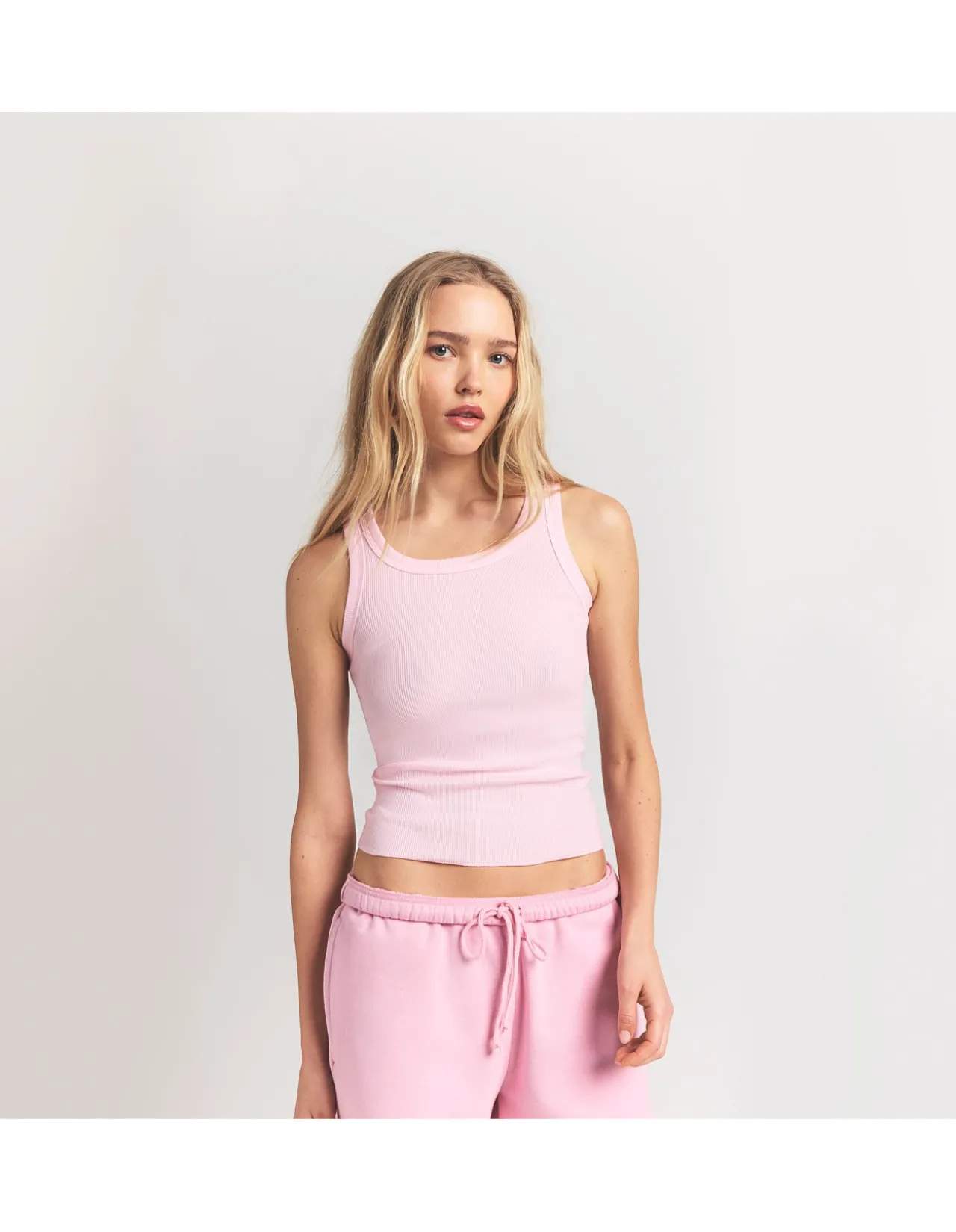 COTTON RIB HIGH SCOOP TANK