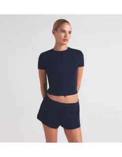 COTTON RIB LOOSE SHORT