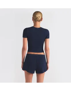 COTTON RIB LOOSE SHORT