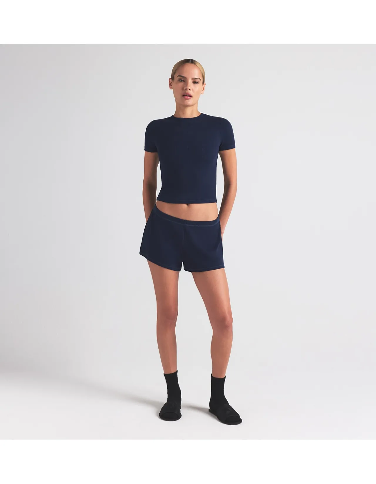 COTTON RIB LOOSE SHORT