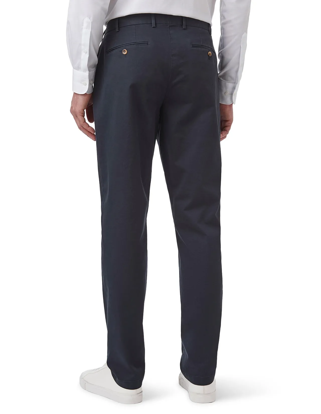 COTTON TWILL FLAT-FRONT TROUSER