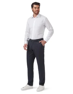 COTTON TWILL FLAT-FRONT TROUSER