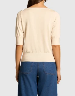 Cotton V-neck Knit