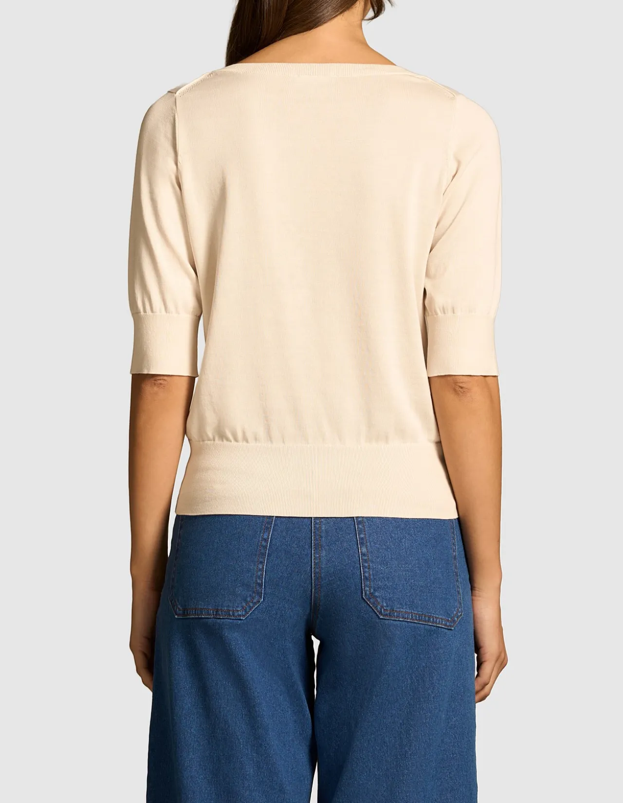 Cotton V-neck Knit