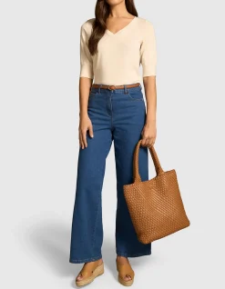 Cotton V-neck Knit