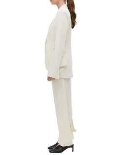 CREAM CREPE SUITING SURRENDER PANT