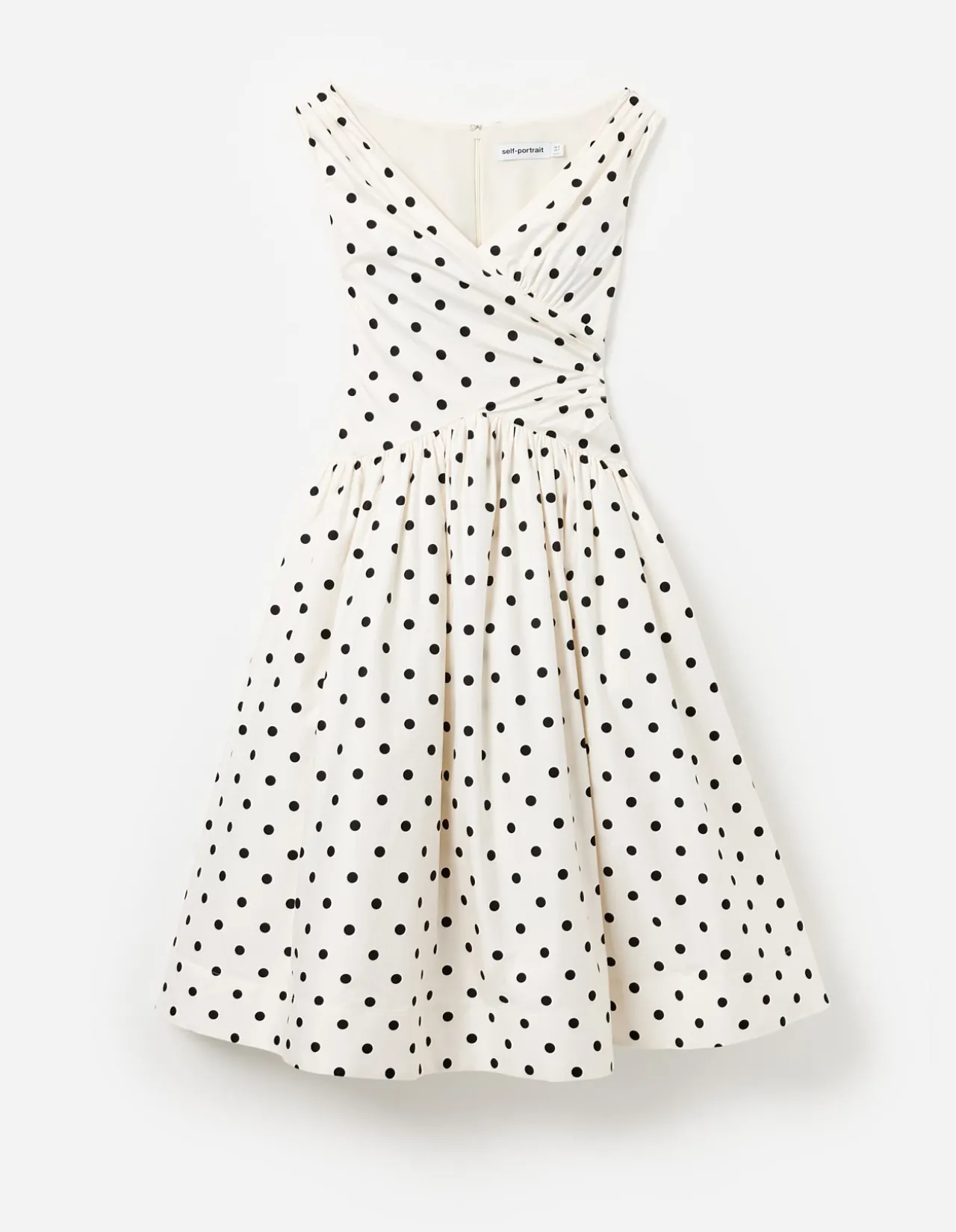 CREAM POLKA DOT COTTON MIDI DRESS