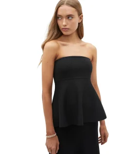 CREPE KNIT STRAPLESS TOP