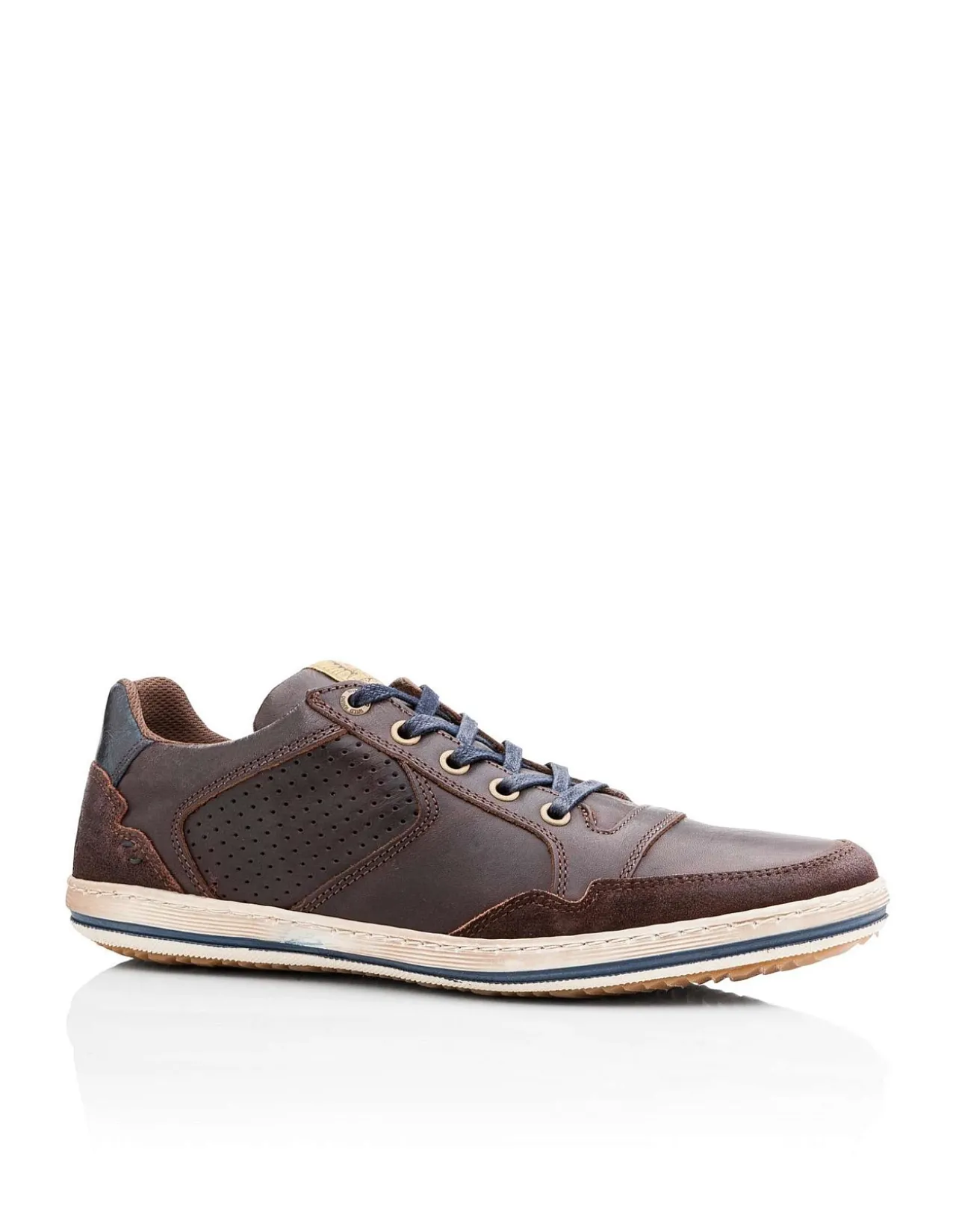 Crest Mens Leather Casual Lace Up Shoe