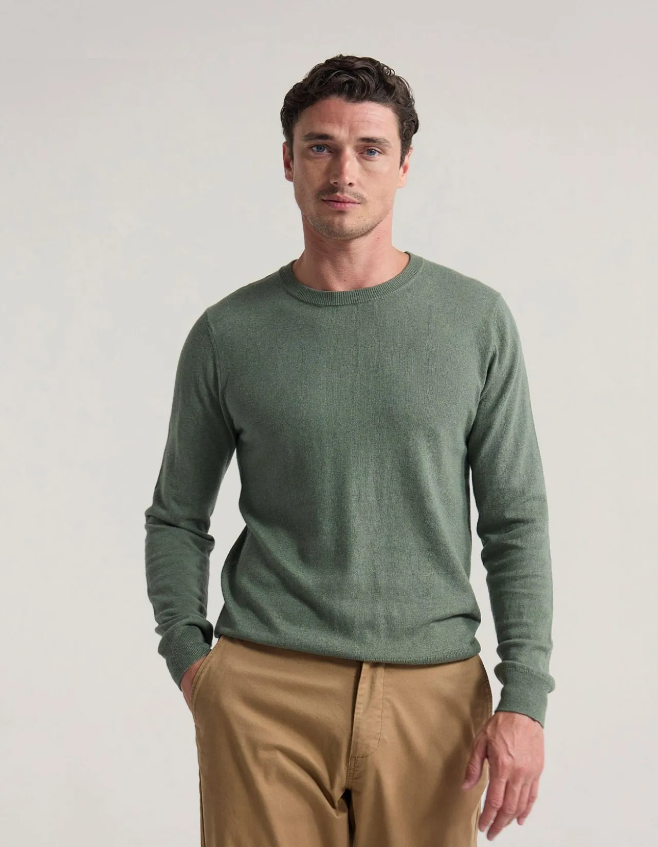 CREW NECK PURE MERINO WOOL PULLOVER