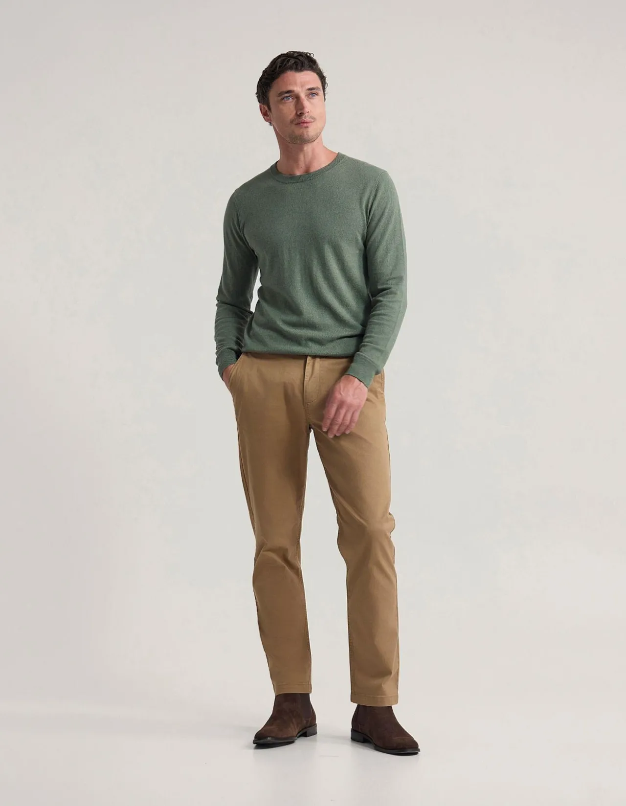 CREW NECK PURE MERINO WOOL PULLOVER
