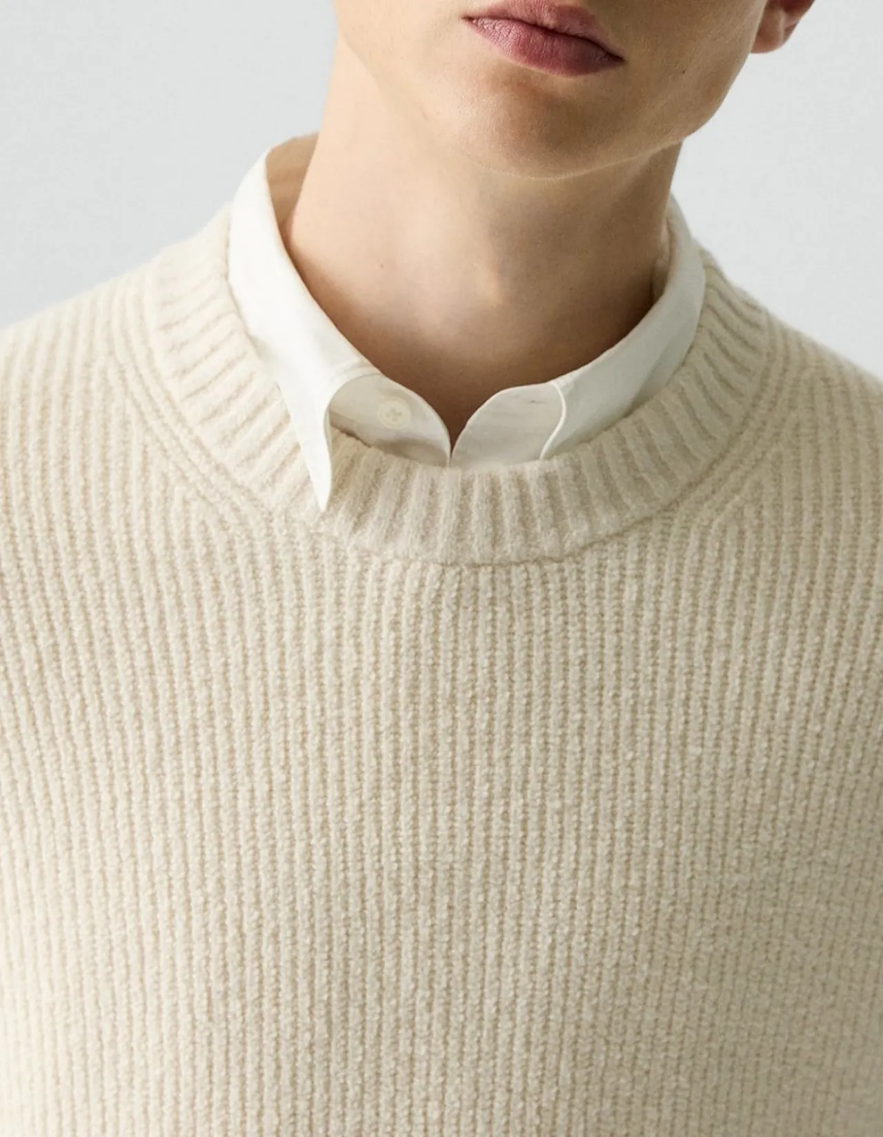 Crewneck Sweater in Cotton Silk Slub