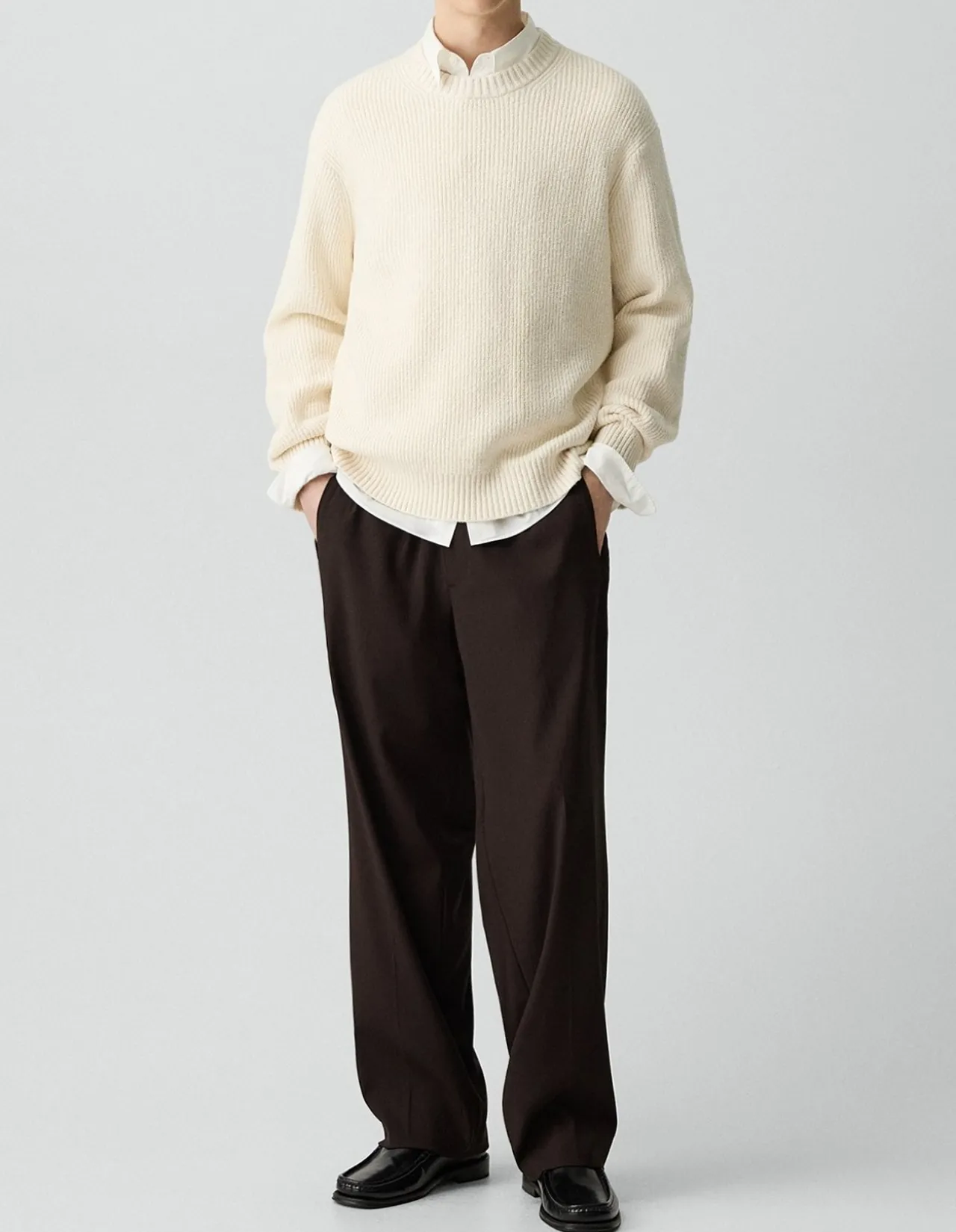 Crewneck Sweater in Cotton Silk Slub