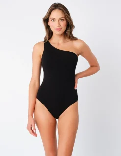 Crinkle Cut Classic One Shoulder One Piece