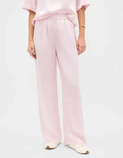 CRINKLED SATIN ELASTICATED PANT