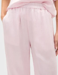 CRINKLED SATIN ELASTICATED PANT