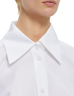 Cropped Button-Up Shirt Optic White