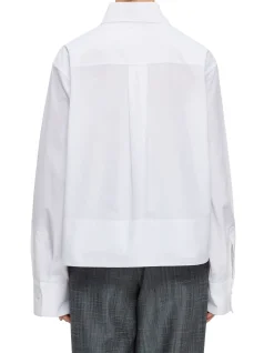 Cropped Button-Up Shirt Optic White