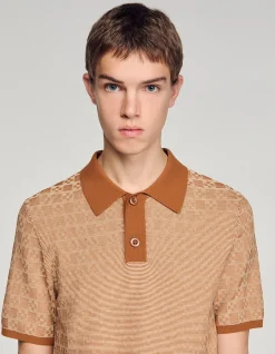 Cross Knit Polo Sweater