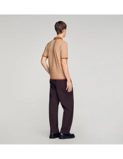 Cross Knit Polo Sweater