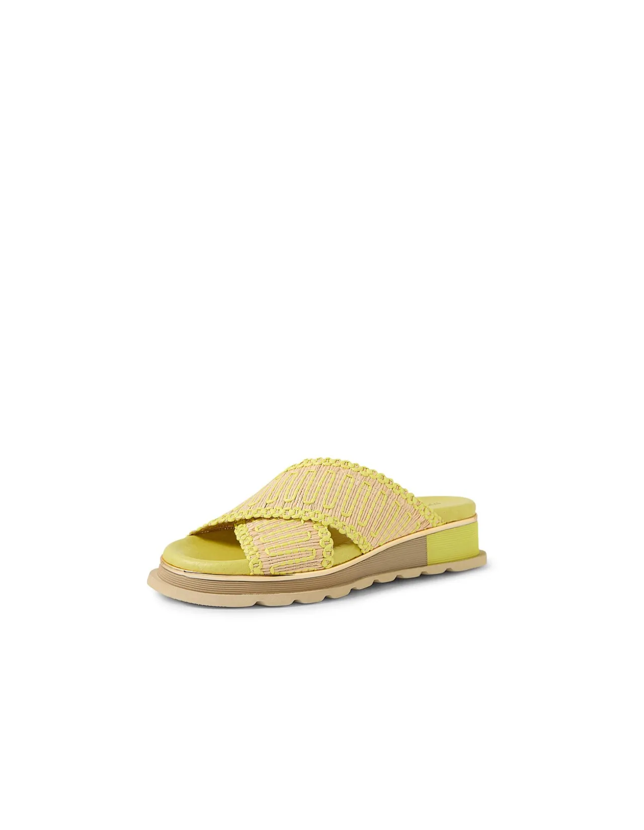 CRUMPY Raffia Cross Strap Slide Sandals