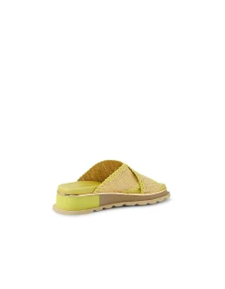 CRUMPY Raffia Cross Strap Slide Sandals