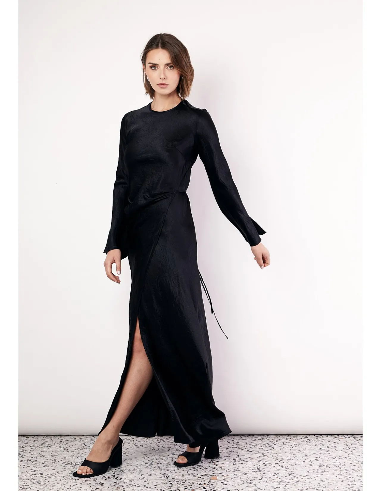 Crushed Wrap Dress