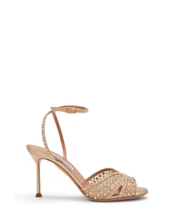 Crystal Lover Crystal Embellished Ankle Strap Sandals