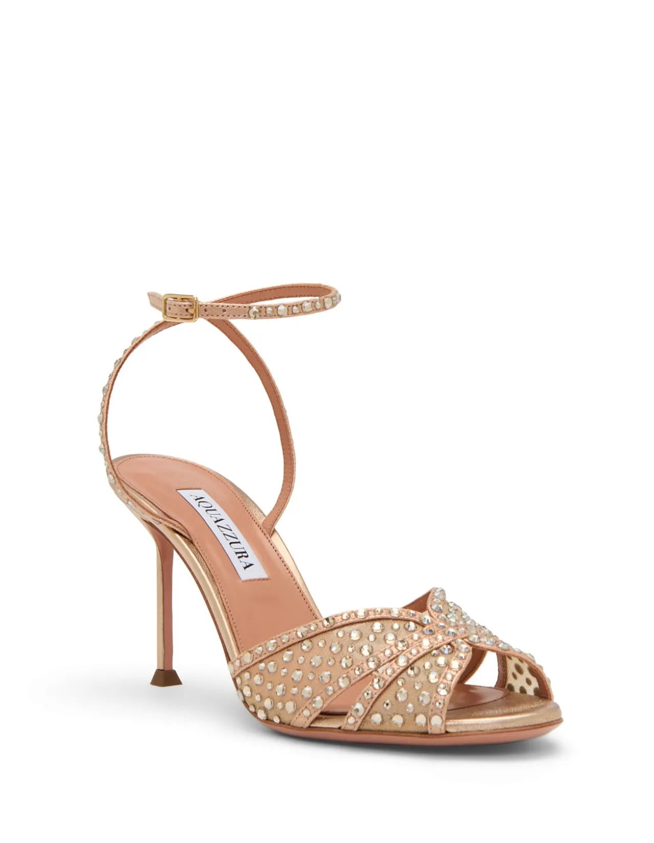 Crystal Lover Crystal Embellished Ankle Strap Sandals