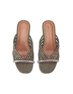 CRYSTAL STRAP FLAT MULE