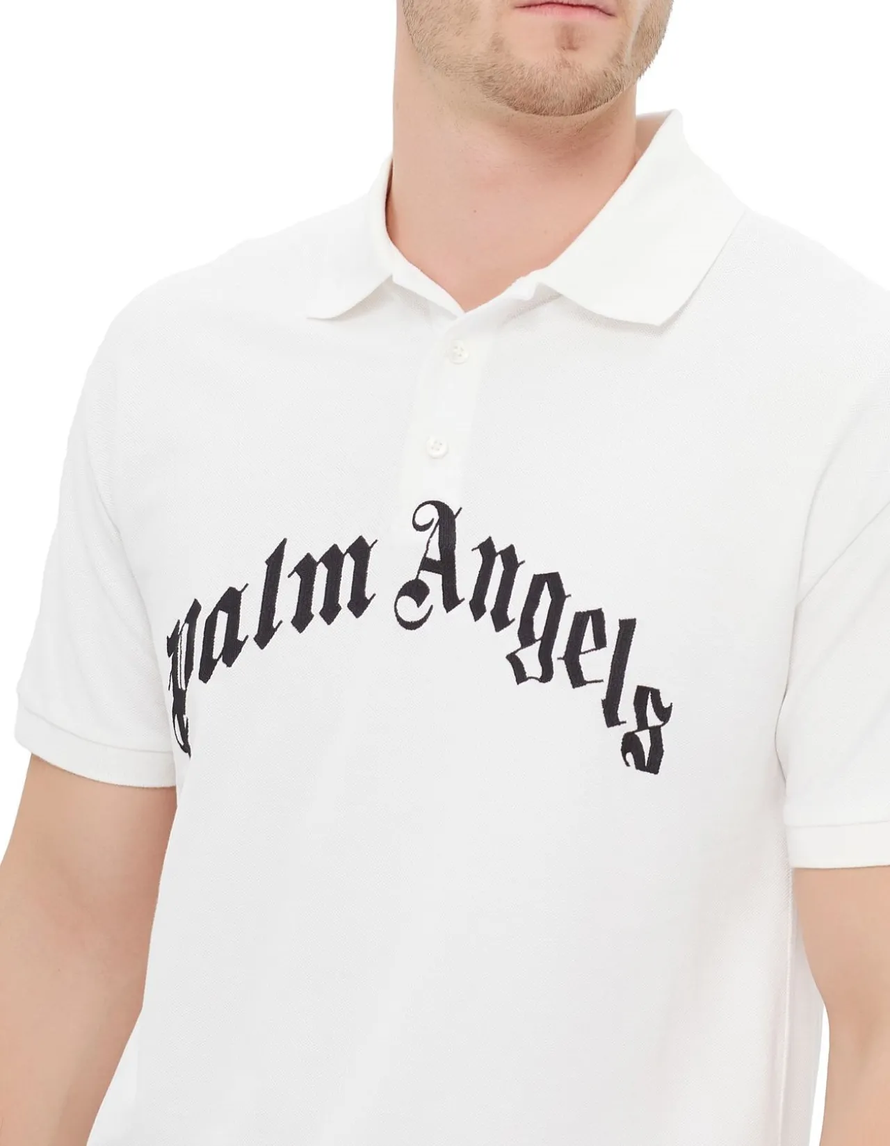Curved Logo Polo Shirt Black