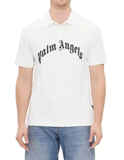 Curved Logo Polo Shirt Black