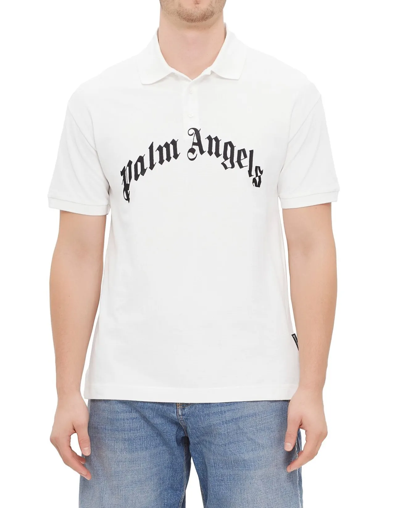 Curved Logo Polo Shirt Black