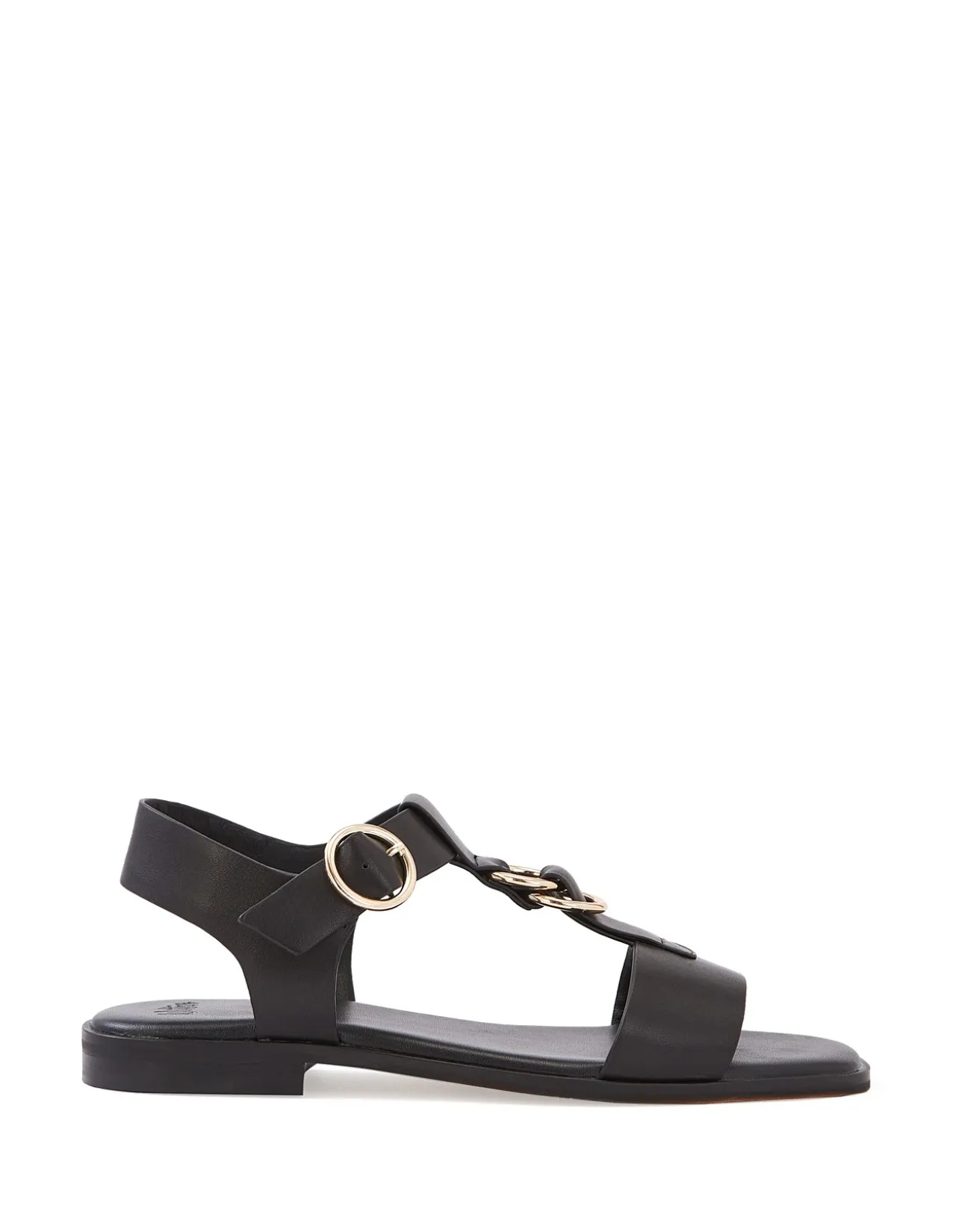Dalia Black Pebble Leather Sandal