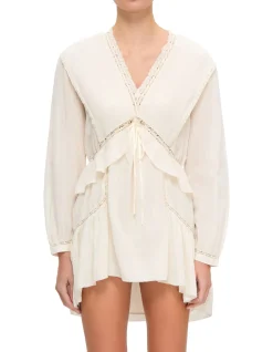 DAMYA LS VNECK MINI DRESS