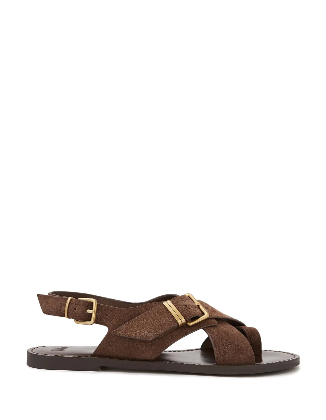 DANNA Tawny Brown Suede Leather Sandal
