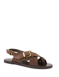 DANNA Tawny Brown Suede Leather Sandal