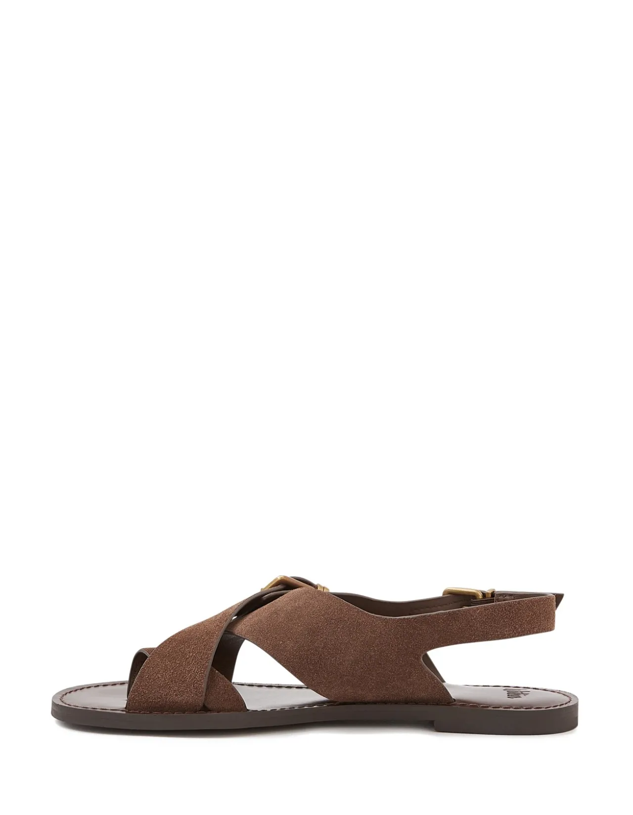 DANNA Tawny Brown Suede Leather Sandal