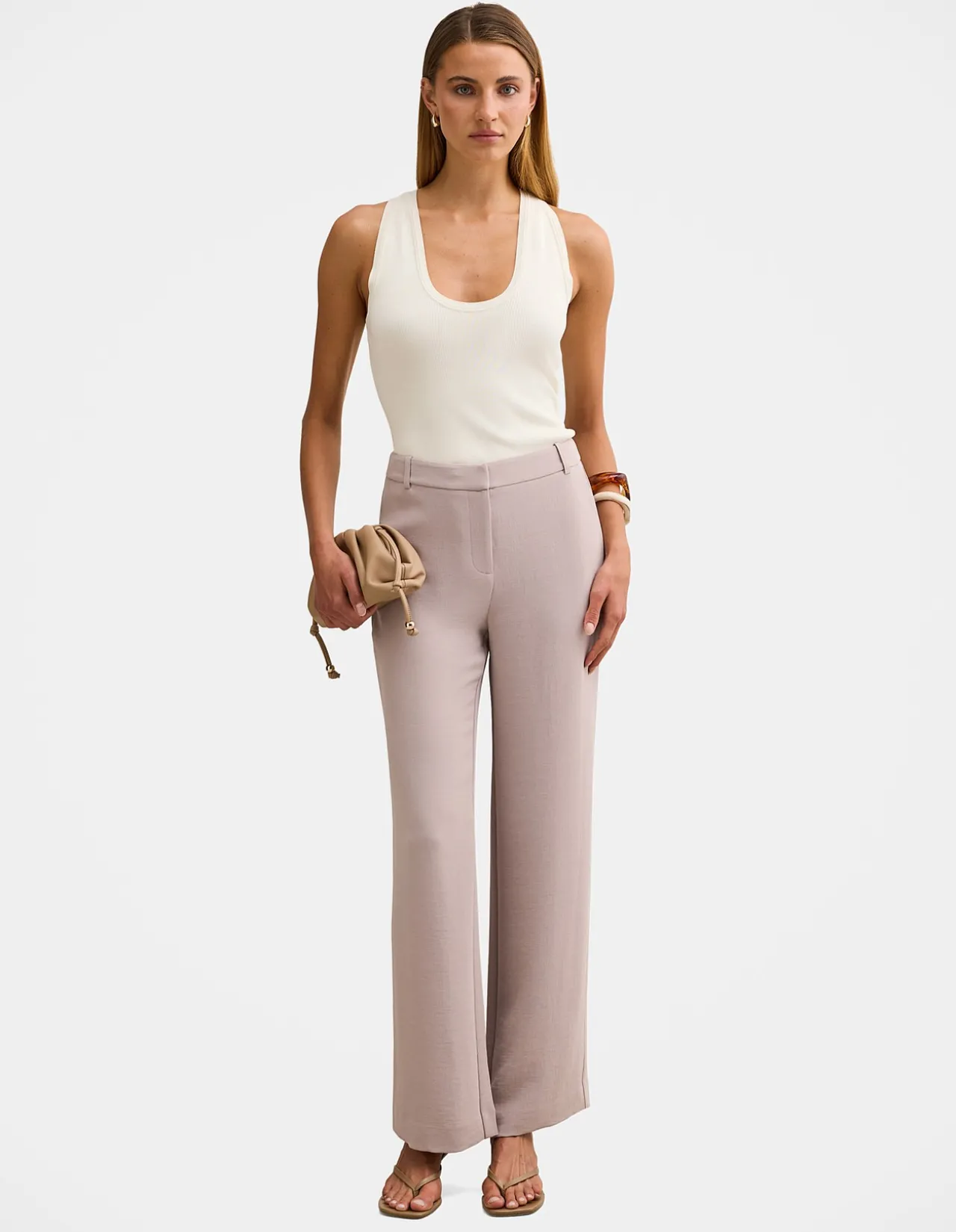 DAPHNE MID WAIST STRAIGHT LEG PANTS