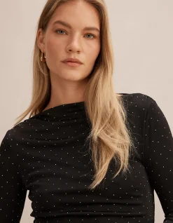 DELANEY EMBELLISHED LONG SLEEVES TOP