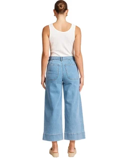 Del Re Wide Cuff Crop Denim Jeans